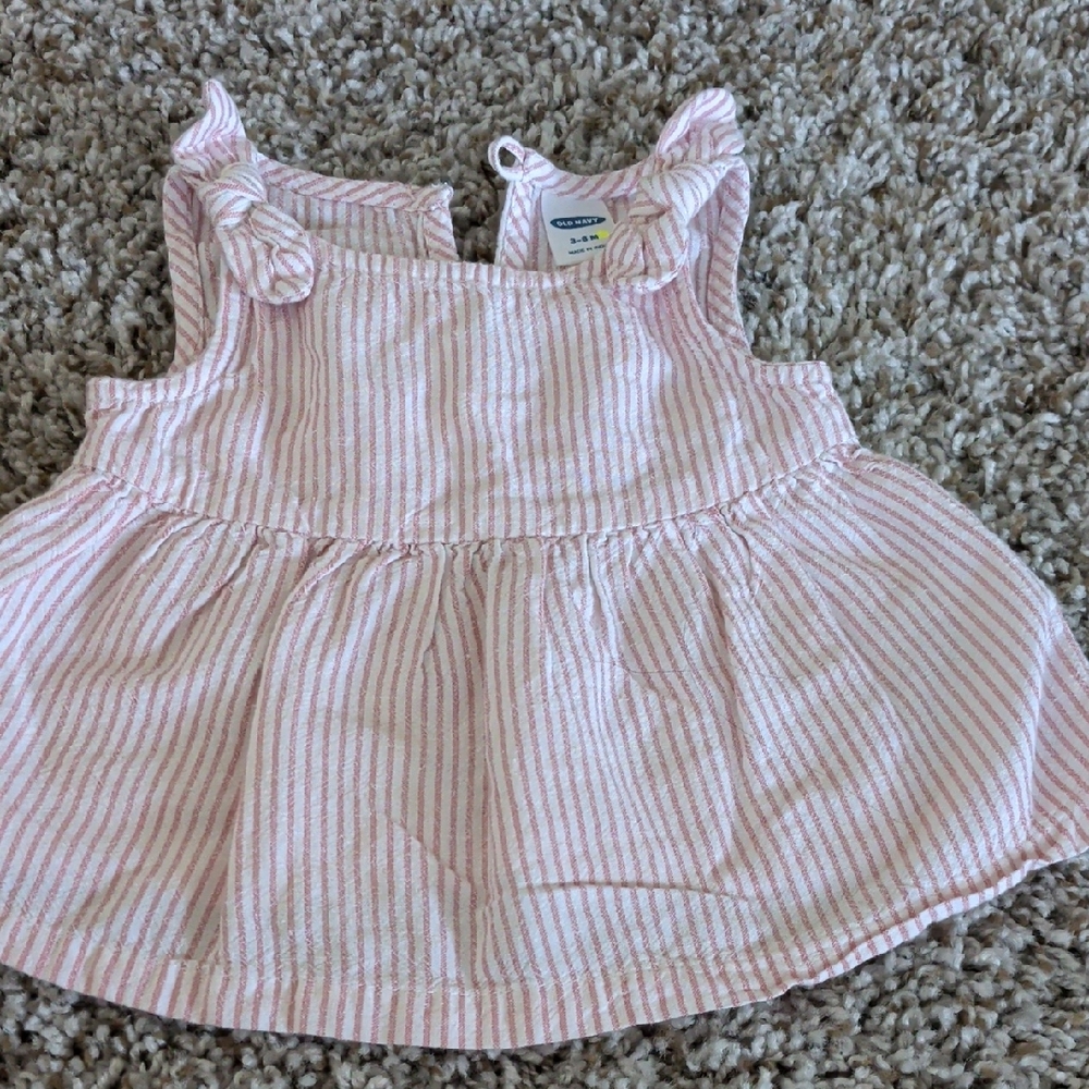 6/$35 Old Navy Pink and White Striped Baby Dress - Picture 1 of 1